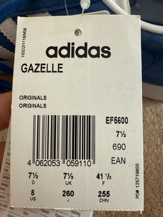 Zapatillas Adidas Gazelle Azul Talla 41.5