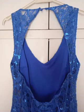 Vestido azul lentejuelas fiesta