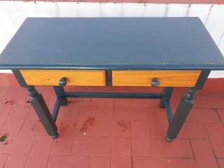 Tavolo da scrivania in legno con 2 cassetti