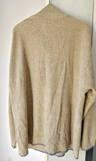 Jersey hombre invierno beige y azul