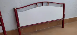 Cabecero y piecero cama 90cm metal y madera