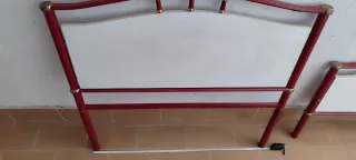 Cabecero y piecero cama 90cm metal y madera