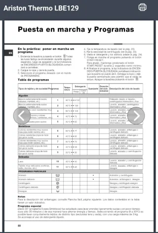 Lavadora Ariston LBE 129 integrable blanca