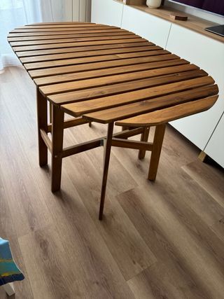 Mesa plegable jardín.