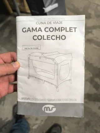 Cuna de viaje colecho MS convertible gris.