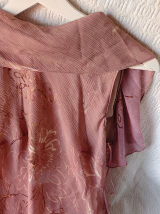 Vestido largo de invitada Zara talla M gasa capa