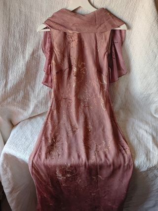 Vestido largo de invitada Zara talla M gasa capa