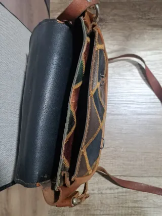 Bolso Cuero Vintage Mujer Patchwork