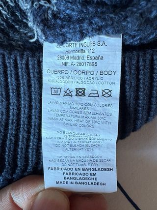 Jerséi azul hombre talla S