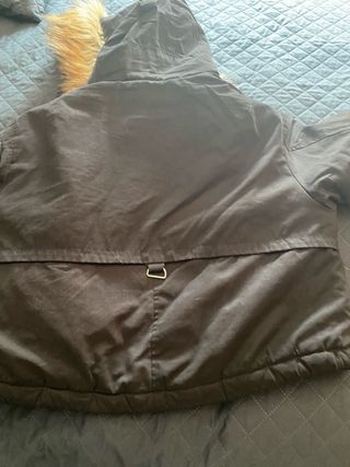 Anorak chica negro con capucha pelo