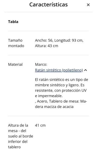 Conjunto Muebles Jardín VEN 4 Plazas