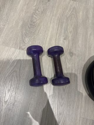 2 Mancuernas 1kg + 2 Discos 2.5kg