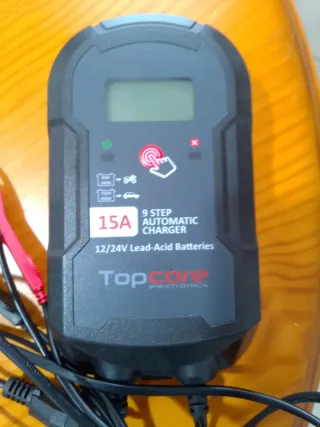 Cargador Batería Coche 15A 12/24V Topcore