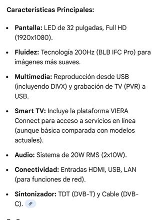 Televisor Panasonic Negro