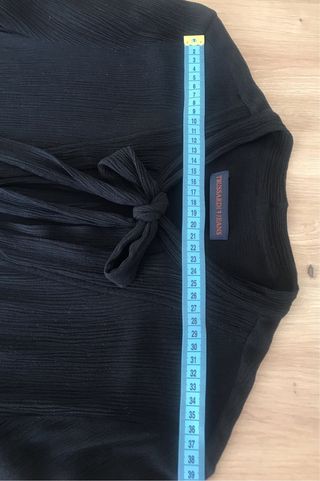 Blusa Trussardi Mujer M Negro Lazo Cuello V