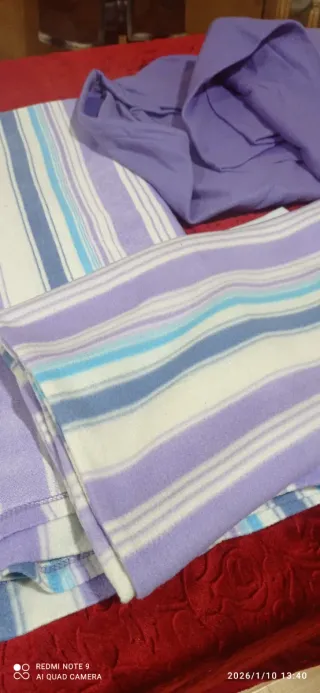 Juego sábanas invierno fleece rayas