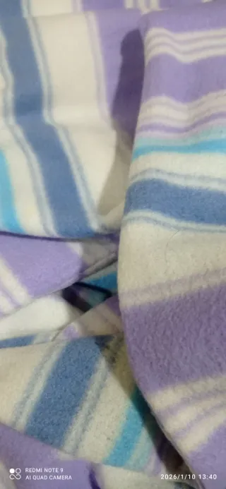 Juego sábanas invierno fleece rayas