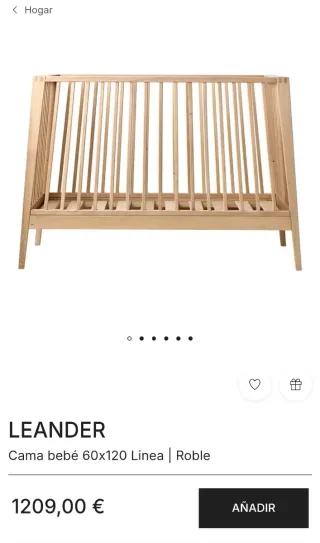 Cuna-sofá Leander de roble 120x60cm