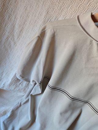 Polo Lacoste hombre talla S/M beige rayas