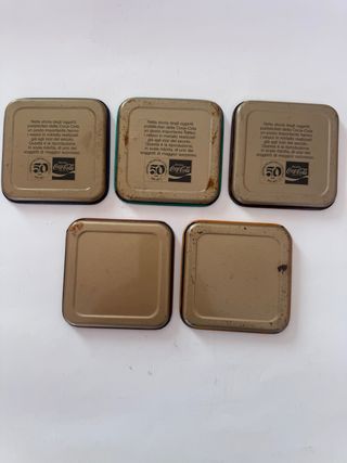 Cinque Vassoietti Coca Cola Metallo Anni '70