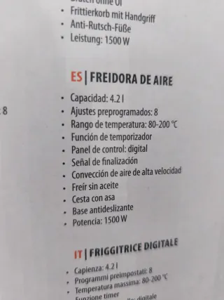 Freidora de aire Tristar negra