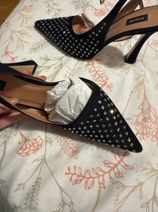 Zapatos Pinko Talla 38 Negros con Brillos