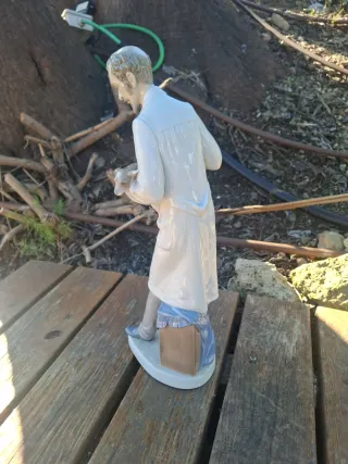 Figura de porcelana de médico con perro LLADRÓ