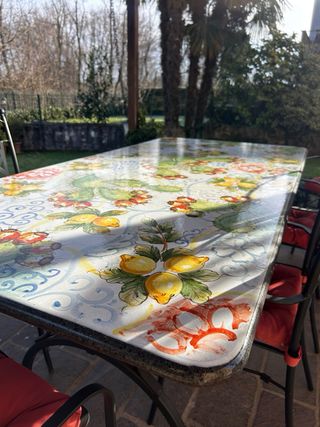 Tavolo pietra lavica con 6 sedie