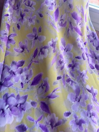 Vestido largo floral verde y morado Talla XL