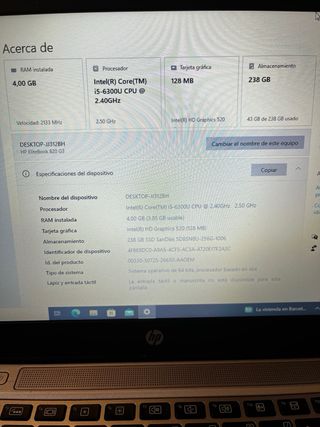 Portátil HP EliteBook 820 G3 i5-6300U ( Reparar)