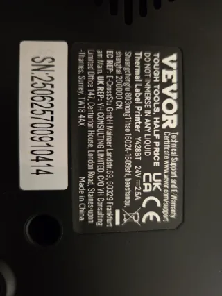 Impresora Térmica de Etiquetas VEVOR