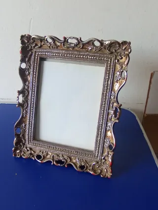 Portafoto vintage metallo oro e rosso