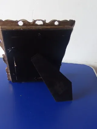 Portafoto vintage metallo oro e rosso