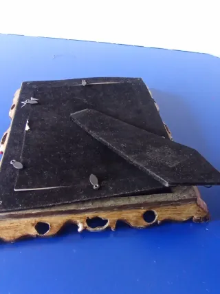 Portafoto vintage metallo oro e rosso