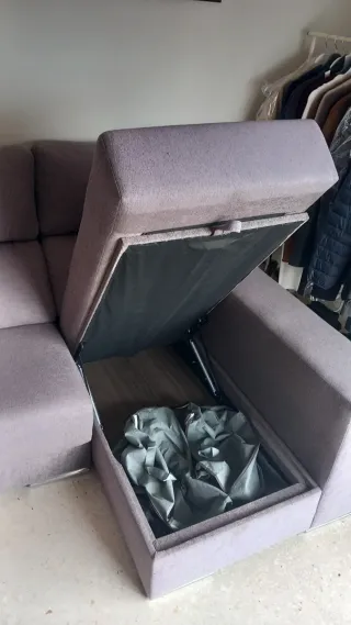 Sofá 4 plazas chaise longue gris