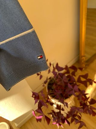 Jersey Tommy Hilfiger Rayas Celeste Talla L