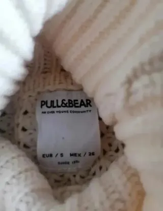 Jersey mujer cuello alto blanco