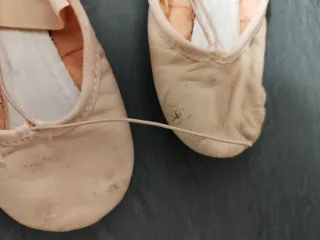 Scarpette da danza suola intera cuoio rosa tg26