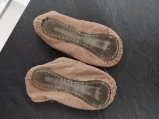 Scarpette da danza suola intera cuoio rosa tg26