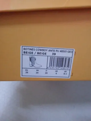 Botín Cowboy Beige Perforado