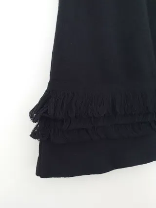Falda Lana Negra con Flecos