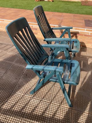 Hamacas Verdes Rayas Blancas Jardín