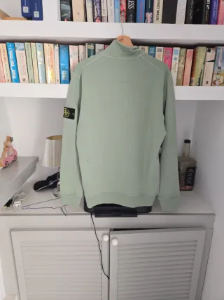 Stone Island Sudadera Verde Media Cremallera