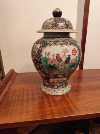 Jarrón decorativo cerámica multicolor