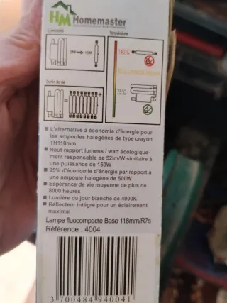 Bombilla Homemaster 24W Fluocompacta R7s