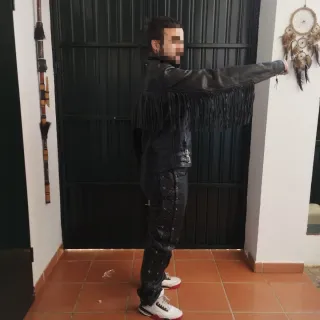 Chaqueta Cuero Americana Negra