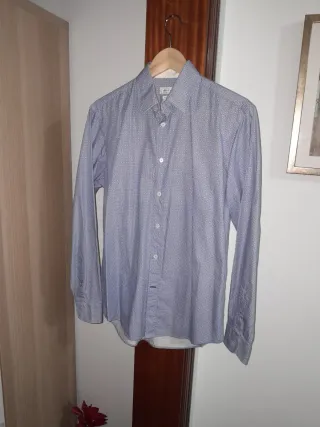 Camisa Zara Man Estampada Azul Talla M