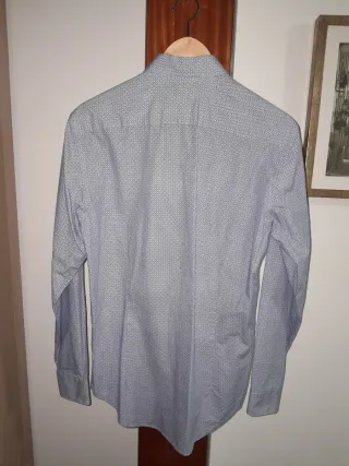 Camisa Zara Man Estampada Azul Talla M