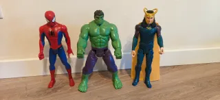 Pack 3 Figuras Marvel: Spiderman, Hulk, Loki