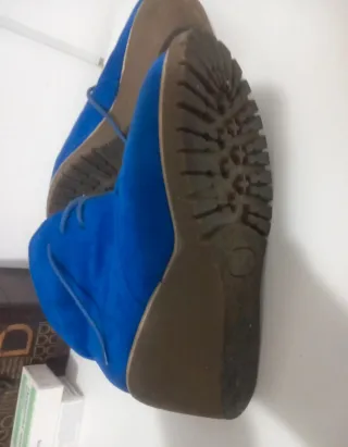 Stivaletti donna blu camoscio